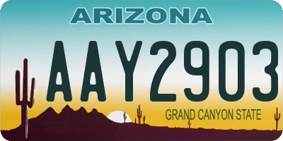 AZ license plate AAY2903