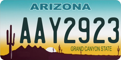 AZ license plate AAY2923