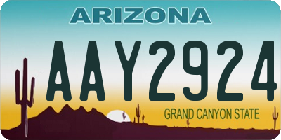 AZ license plate AAY2924