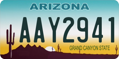 AZ license plate AAY2941