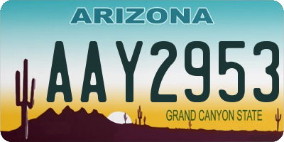 AZ license plate AAY2953