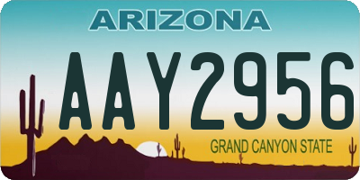 AZ license plate AAY2956