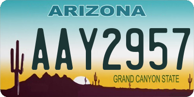 AZ license plate AAY2957