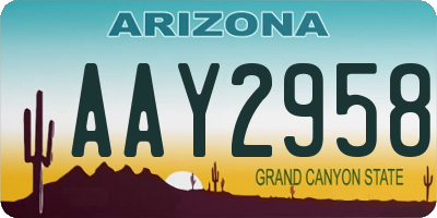 AZ license plate AAY2958