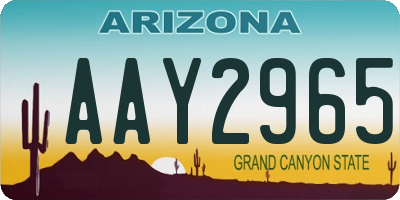 AZ license plate AAY2965
