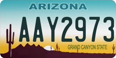 AZ license plate AAY2973