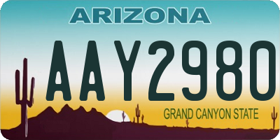 AZ license plate AAY2980