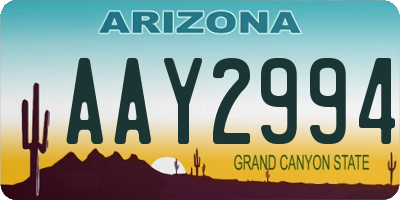 AZ license plate AAY2994