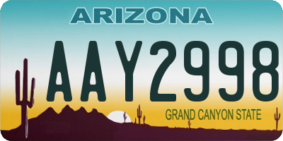 AZ license plate AAY2998