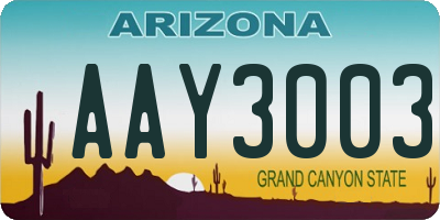 AZ license plate AAY3003