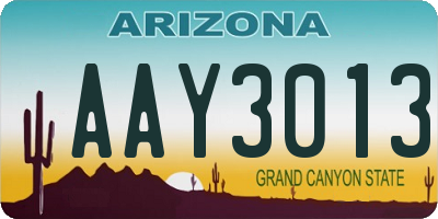 AZ license plate AAY3013