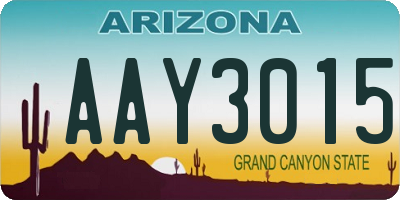 AZ license plate AAY3015
