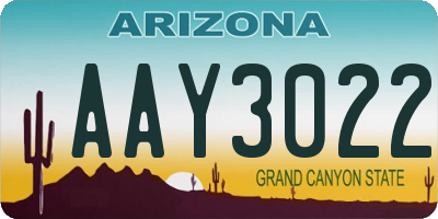 AZ license plate AAY3022