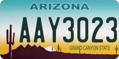 AZ license plate AAY3023