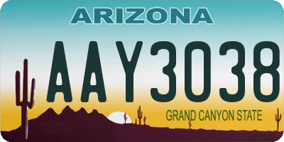 AZ license plate AAY3038