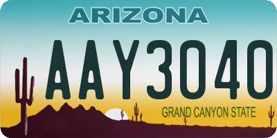 AZ license plate AAY3040