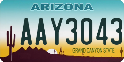 AZ license plate AAY3043