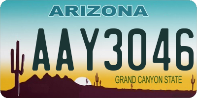 AZ license plate AAY3046