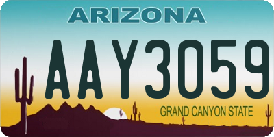 AZ license plate AAY3059