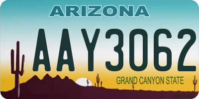 AZ license plate AAY3062