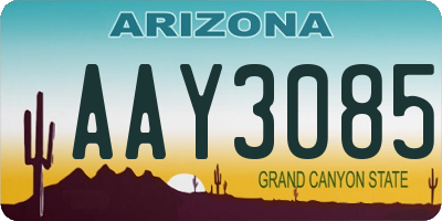 AZ license plate AAY3085