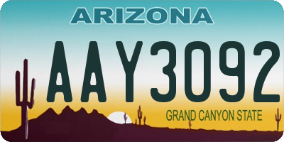 AZ license plate AAY3092