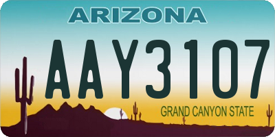 AZ license plate AAY3107