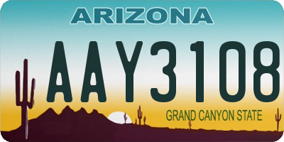AZ license plate AAY3108