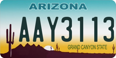 AZ license plate AAY3113