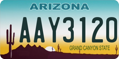 AZ license plate AAY3120