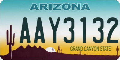 AZ license plate AAY3132