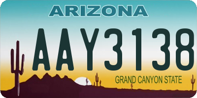 AZ license plate AAY3138