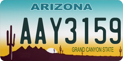 AZ license plate AAY3159