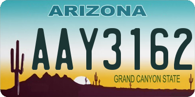 AZ license plate AAY3162