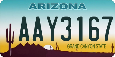 AZ license plate AAY3167