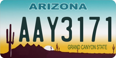 AZ license plate AAY3171
