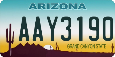 AZ license plate AAY3190