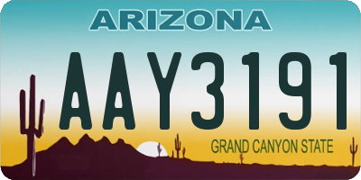AZ license plate AAY3191
