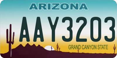 AZ license plate AAY3203