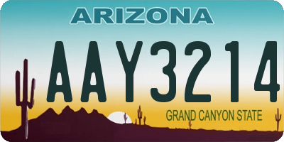 AZ license plate AAY3214