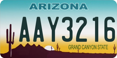 AZ license plate AAY3216