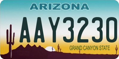 AZ license plate AAY3230