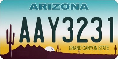 AZ license plate AAY3231