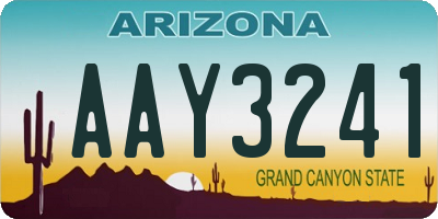 AZ license plate AAY3241