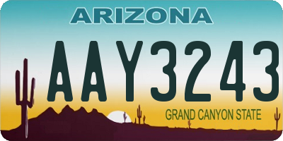 AZ license plate AAY3243