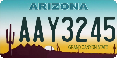 AZ license plate AAY3245
