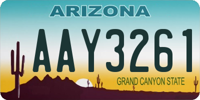 AZ license plate AAY3261