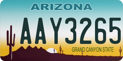 AZ license plate AAY3265