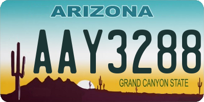 AZ license plate AAY3288