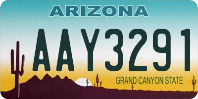 AZ license plate AAY3291